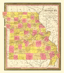 Vintage Map of Missouri 1847