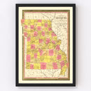 Vintage Map of Missouri 1847