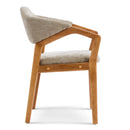 Indoor Upholstered Dining Chair Set of 2 - Oatmeal / Teak by HouseOfZazla