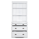 83.4"Tall Bookshelf Suite,Modern Bookcase Suite with LED Lighting, Drawers and Open Shelves,2-Piece Set Storage Bookshelf for Living Room,Home Office,White