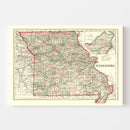 Vintage Map of Missouri 1875