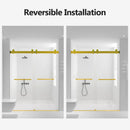 56-60 Inch Width by 76 Inch Height Frameless Double Sliding Soft-Close Shower Door by HouseOfZazla
