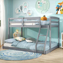 Twin Over Full Bunk Bed Low Floor Bunk Bed Frame by LJGDeals