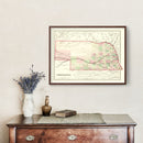 Vintage Map of Nebraska 1876