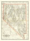 Vintage Railroad Map of Nebraska 1884