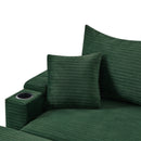Modern Style Loveseat Sofa Sectional Sofa Couch With Storage Space, A Movable Ottoman, Two USB Ports, Two Cup Holders, A Phone Holder For Living Room by HouseOfZazla