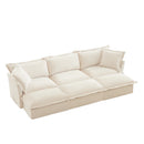 Oversized Chenille Living Room Sofa with 3 Ottomans