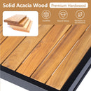 Outdoor 4-Piece Acacia Wood and Metal Patio Sofa Set by HouseOfZazla