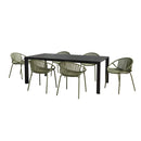7 Pieces Outdoor Modern Metal and Polypropylene Dining Set