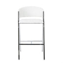 Modern Bar Stools With Low Back And Arms And Durable Metal Frame (Set of 2) - Ivory