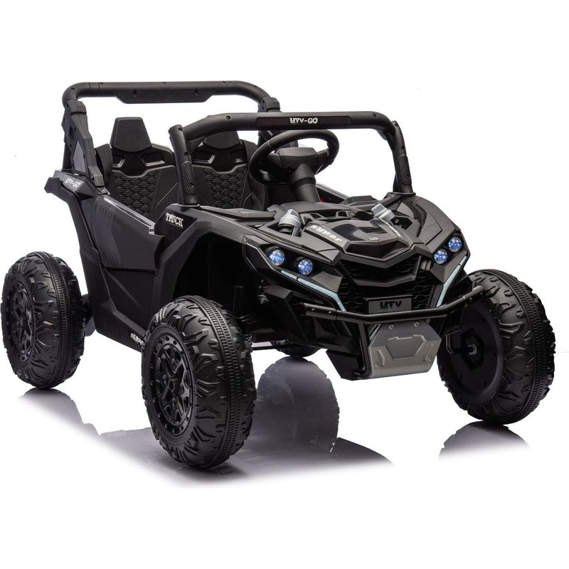 24V Two-Seater Kids Ride On UTV W/Parents Remote Control,Four-Wheel Suspension,Slow Start,Large wheel design,Anti-collision bar,Storage space,Music,USB,Bluetooth,Volume control,LED lights for Kids 3+.
