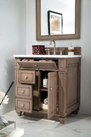 James Martin Bristol 30" Single Bathroom Vanity, Whitewashed Walnut