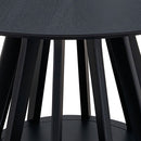 47.24 Inch Saving Place Table,Wooden Dining Table for 4 Persons,Modern Design Round Kitchen Table with Sturdy Pedestal for Living Room,Apartment,Restaurant,Black