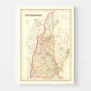 Vintage Map of New Hampshire 1858