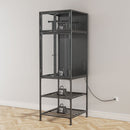 3D Printer Cabinet With Double Layer Filament Storage, T-Shaped Filament Bar, Noise Reducing And Dust Proof Design - Black by HouseOfZazla