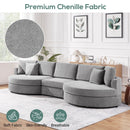 Modern 3 Seater Upholstered Sofa With Curved Design by HouseOfZazla