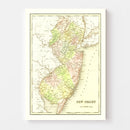 Vintage Map of New Jersey 1838