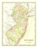 Vintage Map of New Jersey 1838