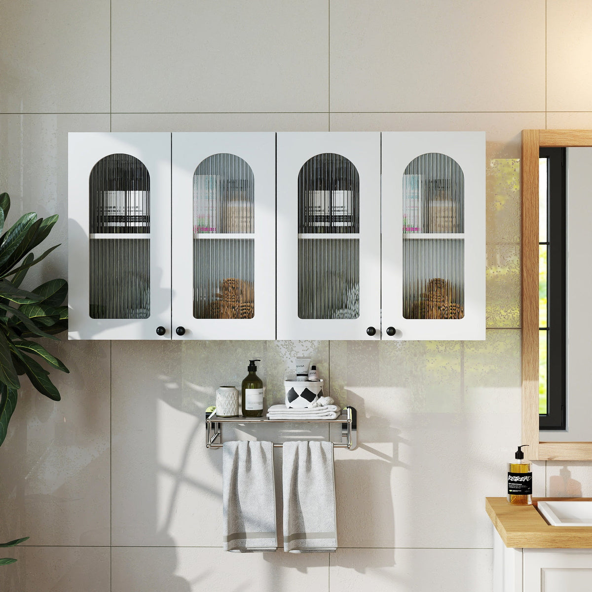 Wall Cabinet with Arched Glass Door and Adjustable Shelves, photo 3 of 10