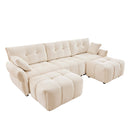 Sofa Set With Ottoman And Pillows, Textured, High Resilience Cushions by HouseOfZazla