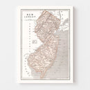 Vintage Map of New Jersey 1846