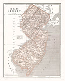 Vintage Map of New Jersey 1846