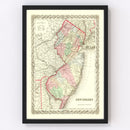 Vintage Map of New Jersey 1855