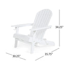 Zenithia Outdoor Foldable Adirondack Chair with 2 Cup Holders, White