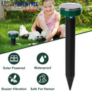 Solar Powered Mole Repeller Sonic Gopher Stake Repellent Waterproof Outdoor For Farm Garden Yard Repelling Moles Gopher Snake Vole Rat Mice Mouse