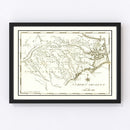 Vintage Map of North Carolina 1795