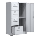 Metal Storage Vertical Filing Cabinet With Lock, 4 Drawers, 1 Door, Steel Construction, School / Office Use by HouseOfZazla