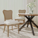 Classic Retro Dining Chair (Set of 2) With Rattan Backrest - Dark Brown / Beige by HouseOfZazla