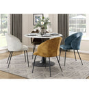Velvet Upholstery Side Chairs 2 Piece Set With Metal Legs Modern Home Furniture - Beige by HouseOfZazla
