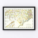 Vintage Map of North Carolina 1814