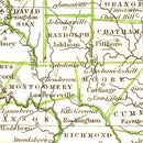 Vintage Map of North Carolina 1835