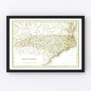Vintage Map of North Carolina 1835