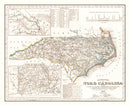 Vintage Map of North Carolina 1845