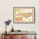 Vintage Map of North Carolina 1847