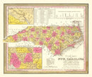 Vintage Map of North Carolina 1847