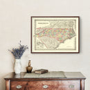 Vintage Map of North Carolina 1856