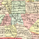 Vintage Map of North Carolina 1856