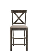 Martha II - Weathered Counter Height Chair (Set of 2) - Gray / Tan