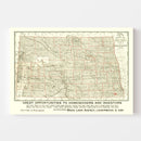 Vintage Map of North Dakota 1902