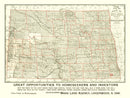 Vintage Map of North Dakota 1902