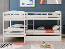 Twin L-Shaped Bunk Bed With Trundle - White by HouseOfZazla