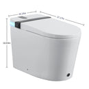 Smart Toilet With Bidet Seat Built In, Auto Open / Close Seat, Foot Sensor, LED Display - White by HouseOfZazla