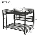 Queen Over Queen Bunk Bed With Storage Cabinets And LED Sturdy Frame, 6 Storage Units, Adjustable LED Lights - Black by Unique Piece Furniture