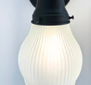 Holophane Fluted Pear Frosted Glass Wall Sconce or Pendant Light