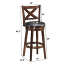 Swivel X-back Upholstered Counter Height Bar Stool with PVC Cushioned Seat by LJGDeals