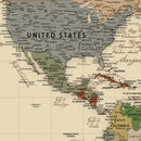 Personalized Push Pin Map with Pin Wall Art Canvas Print –